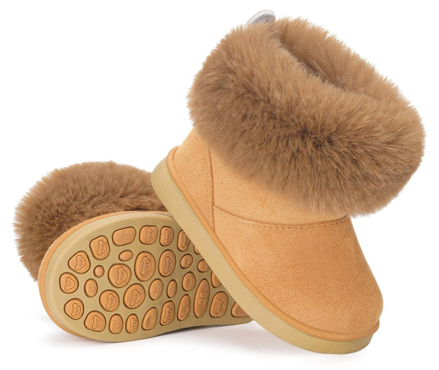 Gaatpot Baby Boots, Girls' Boots, Winter Shoes, Snow Boots, Children's Slip-On Boots, Warm Plush Lined, Comfortable, Rabbit Ears, Shoes, EU 20-29