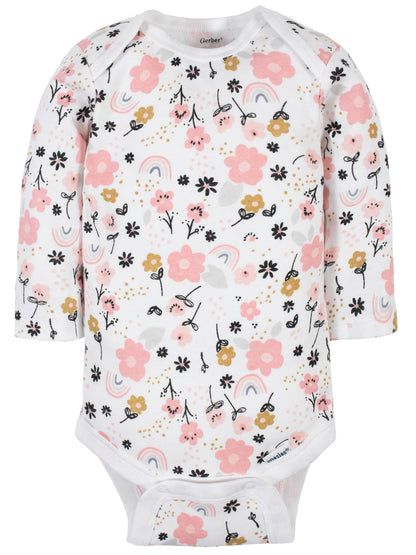 Mädchen 6er-Pack Langarm-Strampler Bodys Baby und Kleinkind T-Shirt Set (6er Pack)