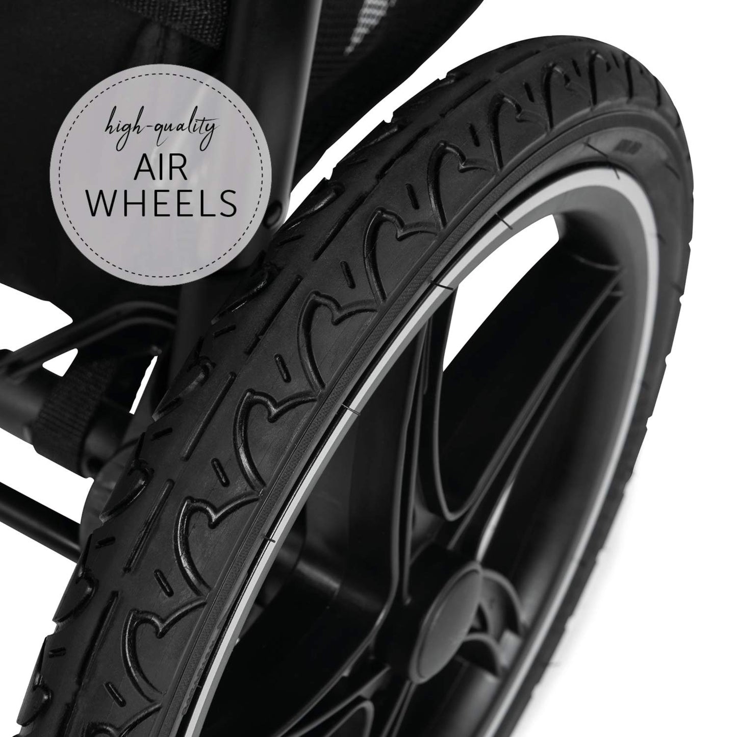 Hauck Runner, Schwarz/Neongelb - Robuster All-Terrain-Pugchair mit Regenschutz, XL Pneumatische Lufträder, verstellbare Rückenlehne von Geburt bis zu 22 kg, höhenverstellbarer Griff, XL Mesh-Fenster