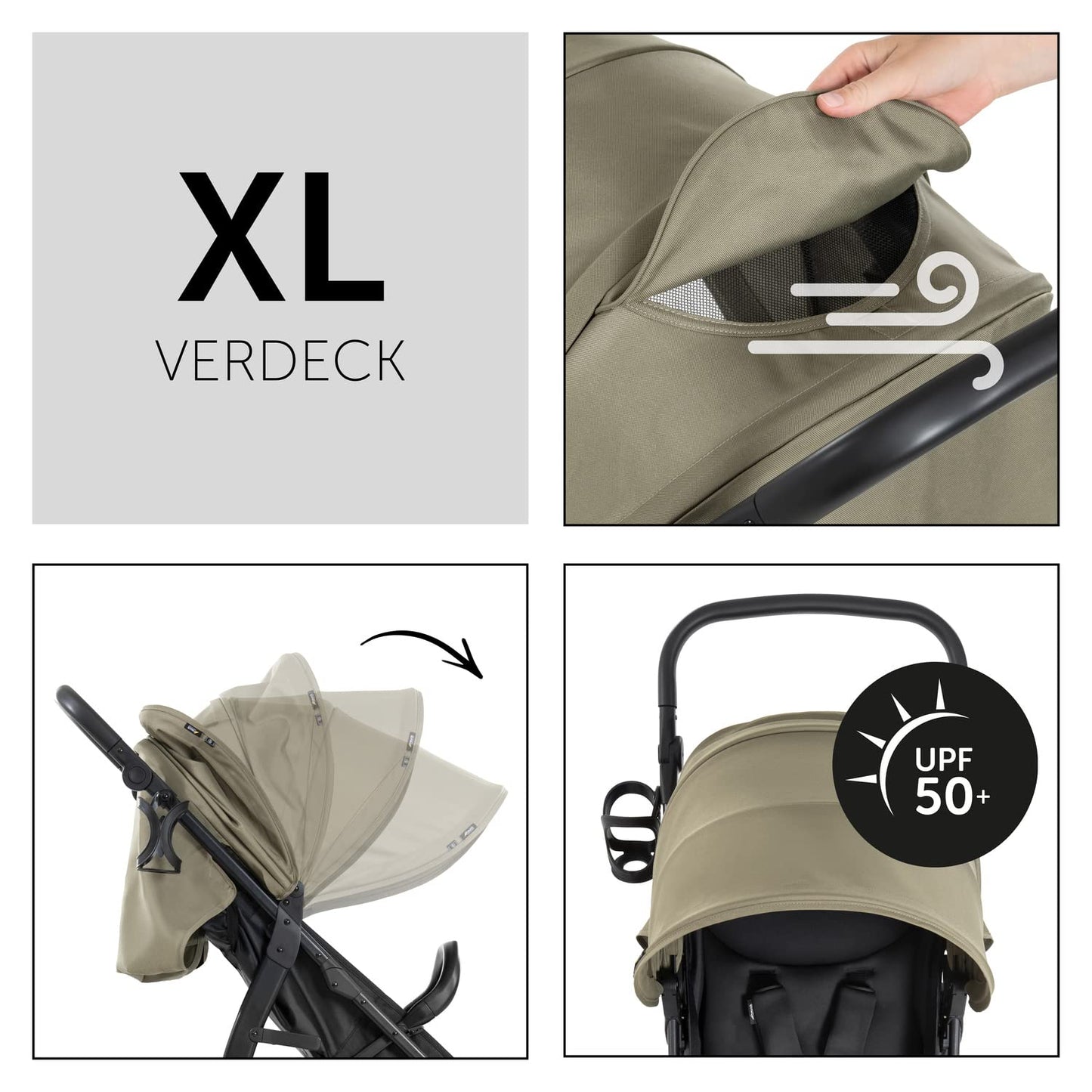 hauck Rapid 4D, Rosa - Kinderbuggy mit Liegefunktion ab Geburt bis 22 kg - UV Schutz 50+ - Klein Zusammenklappbar - Höhenverstellbarer Schieber mit Getränkehalter - Pannensichere Gummi Räder - Meloni2