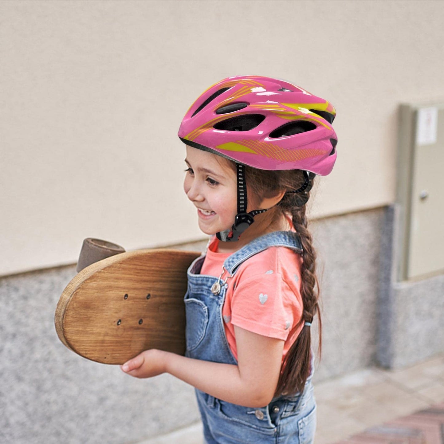Fahrradhelm Kinder Mädchen [5 Farben] 47-57 cm Kinder Fahrrad Mütze mit Verstellbarer Schnürung Jungen Kinder Schutzhelme Helm Ski Zubehör Kinder Fahrradmütze für Reiten Skateboarden Skaten