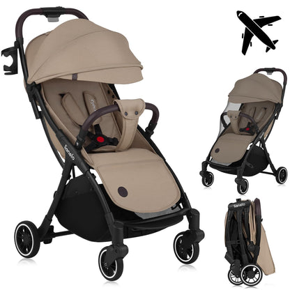 LIONELO Julie One Buggy Pushchair up to 22 kg, Adjustable Backrest and Footrest, Mosquito Net, Leg Warmer, Drink Holder and Transport Bag, Foldable