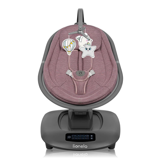 LIONELO BLOSSOM Electric Baby Rocker up to 9 kg Baby Lounger Adjustable Backrest Natural Rocking 5 Speeds Ergonomic Seat Bluetooth Remote Control 5 Melodies 