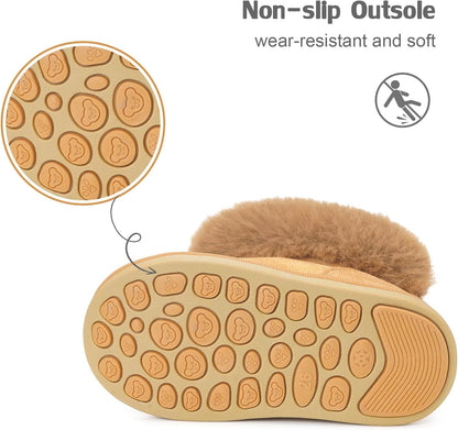 KVbabby Winter Boots Girls Warm Children's Winter Shoes Plush Lined Baby Ankle Boots Snow Boots Non-Slip Boots Toddler Shoes Slip On Boots
