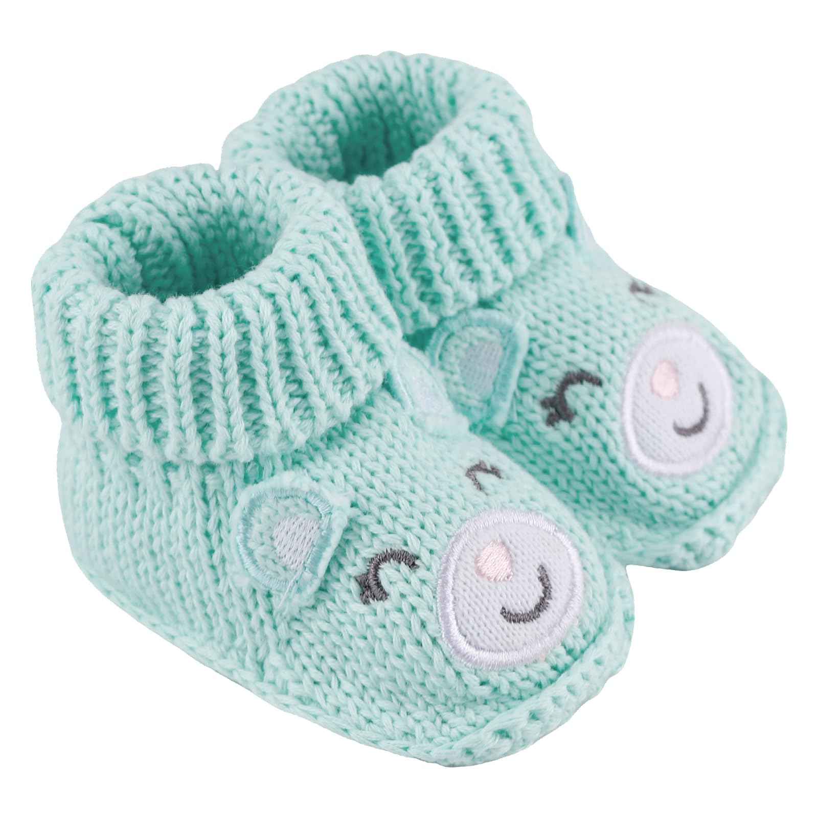 LACOFIA 2 Pairs Newborn Knitted Baby Shoes Soft Baby Boys Girls Ankle Boots 0-3 Months