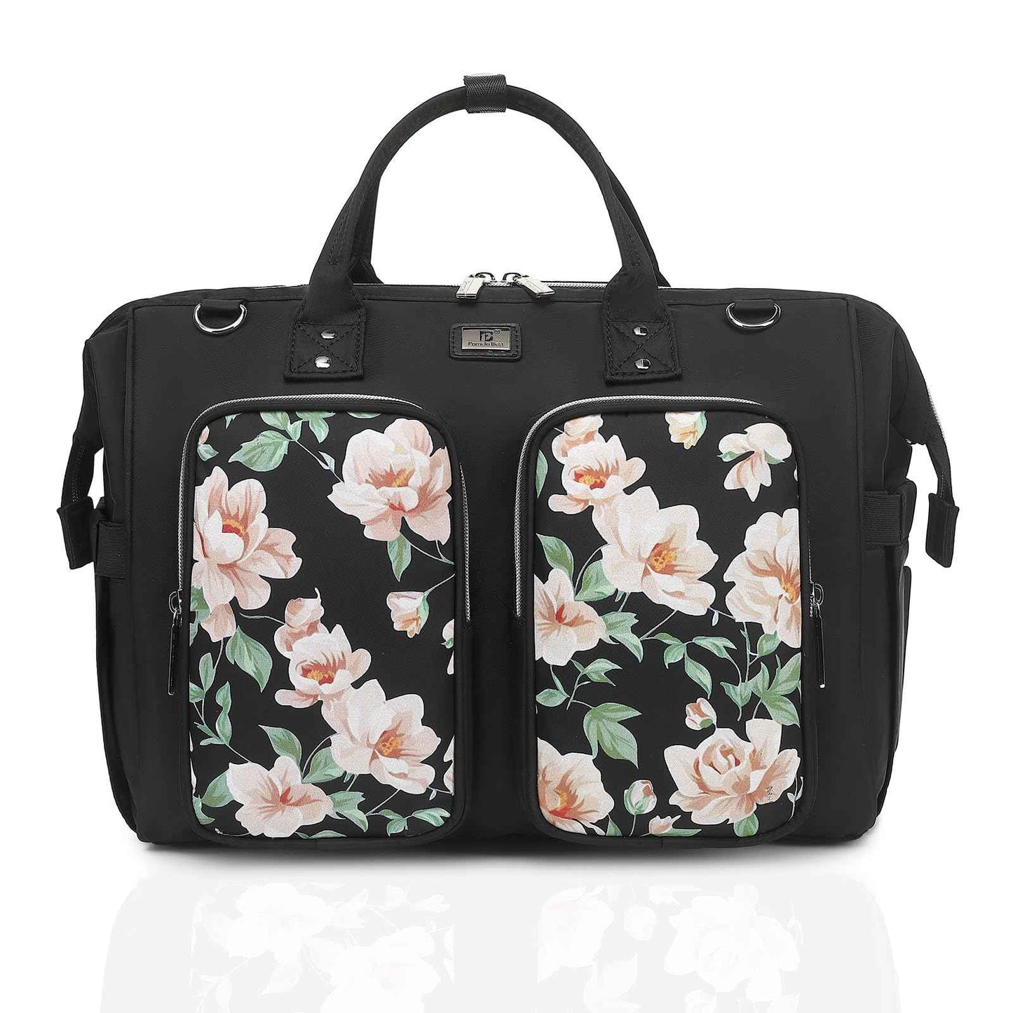 Wickeltasche mit wasserdicher Wickelunterlage und 2 Kinderwagen Haken verstellbare Schultergurt multifunktionale Umhängetasche Reisetasche für Unterwegs