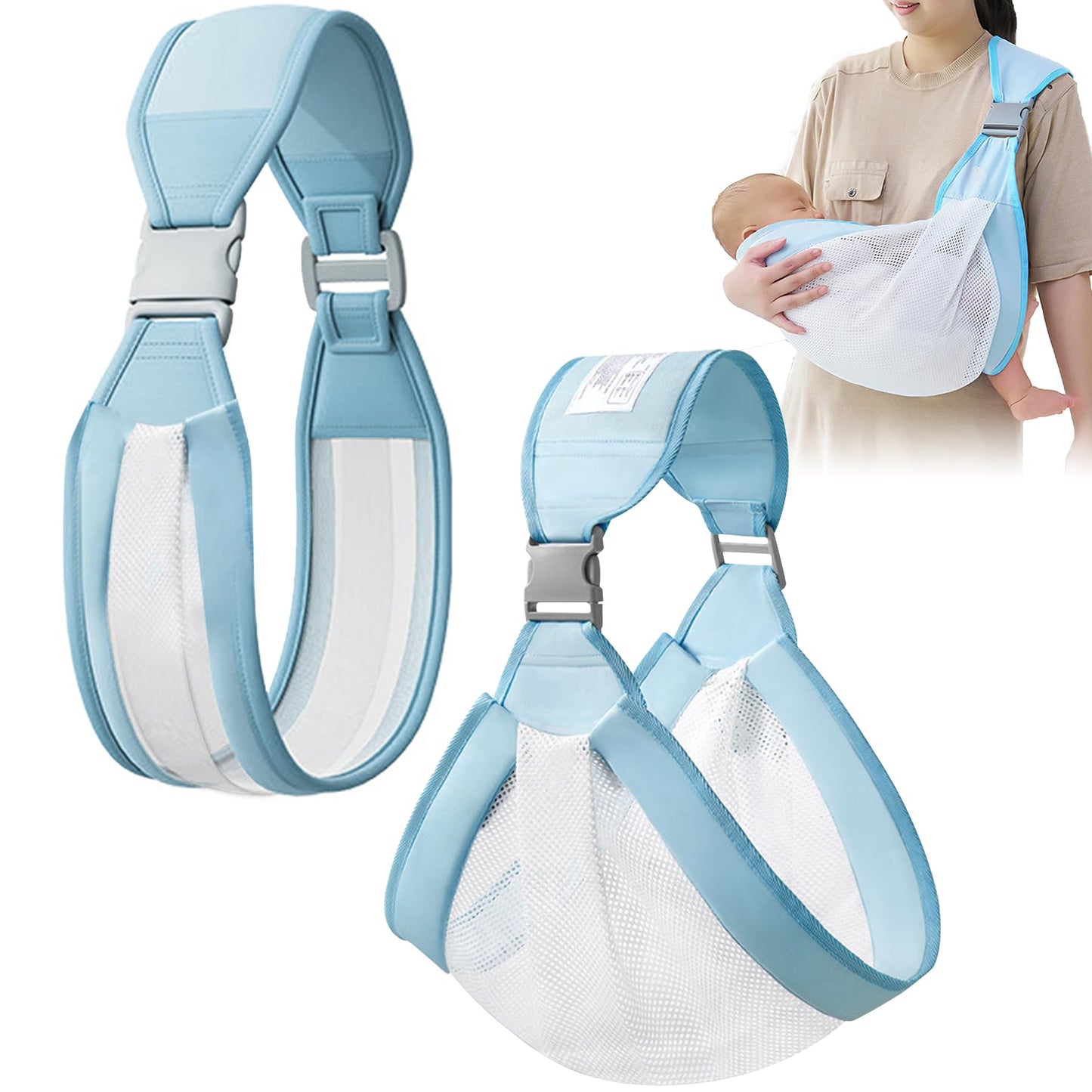 Babytrage,Babytrage Neugeborene ab Geburt,Tragetuch Baby Nugeboren,Atmungsaktive Baby Tragetuch,Babyrückentragen 0-15Kg,Neugeborene Verstellbare Babytrage