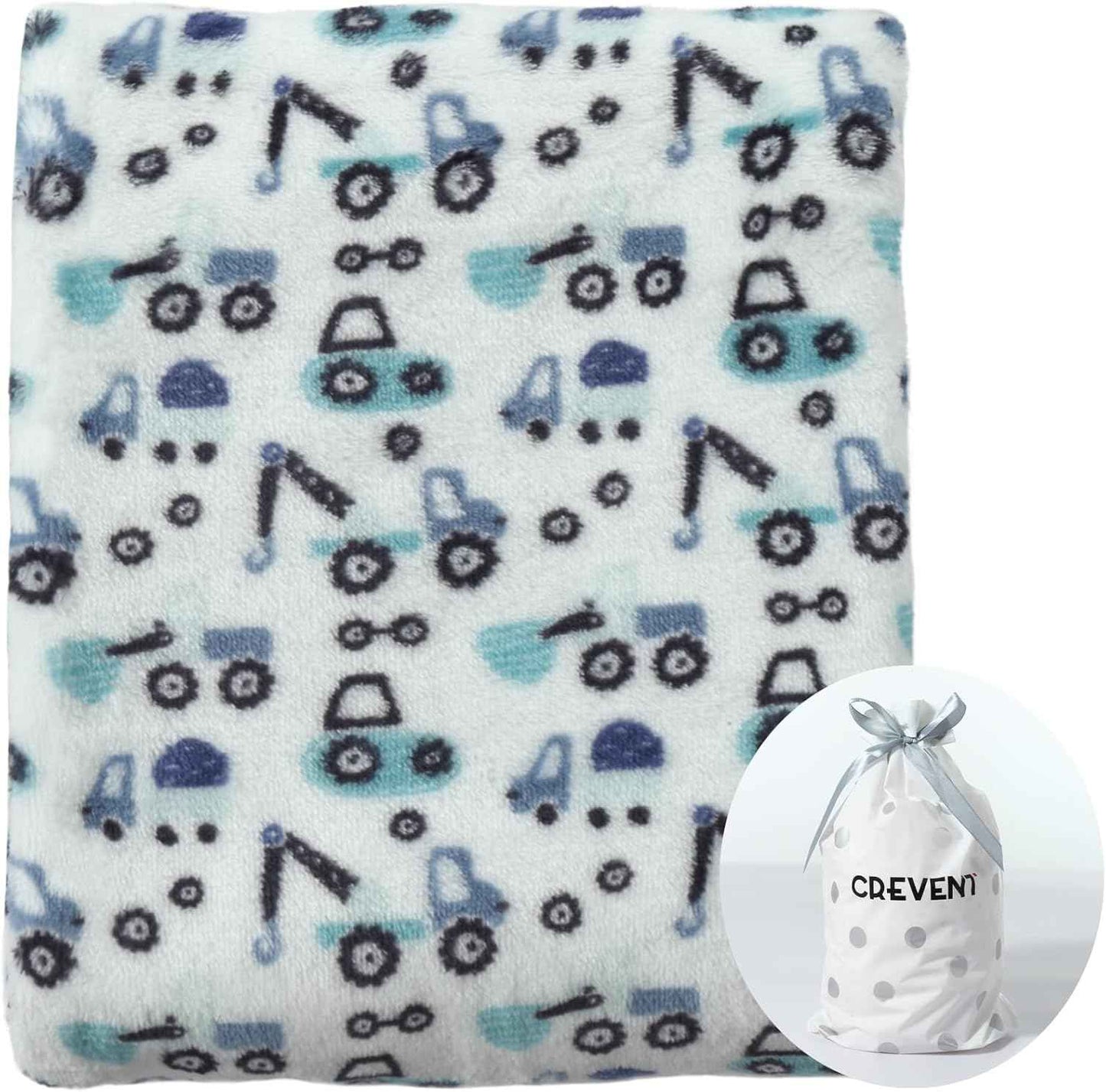 CREVENT Kleine Flauschige warme Baby-Überwurfdecke für Jungen, Kleinkinder, Kinderbett, Kinderwagen, 75 cm x 100 cm, graue Wolke