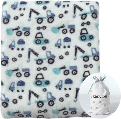 CREVENT Kleine Flauschige warme Baby-Überwurfdecke für Jungen, Kleinkinder, Kinderbett, Kinderwagen, 75 cm x 100 cm, graue Wolke