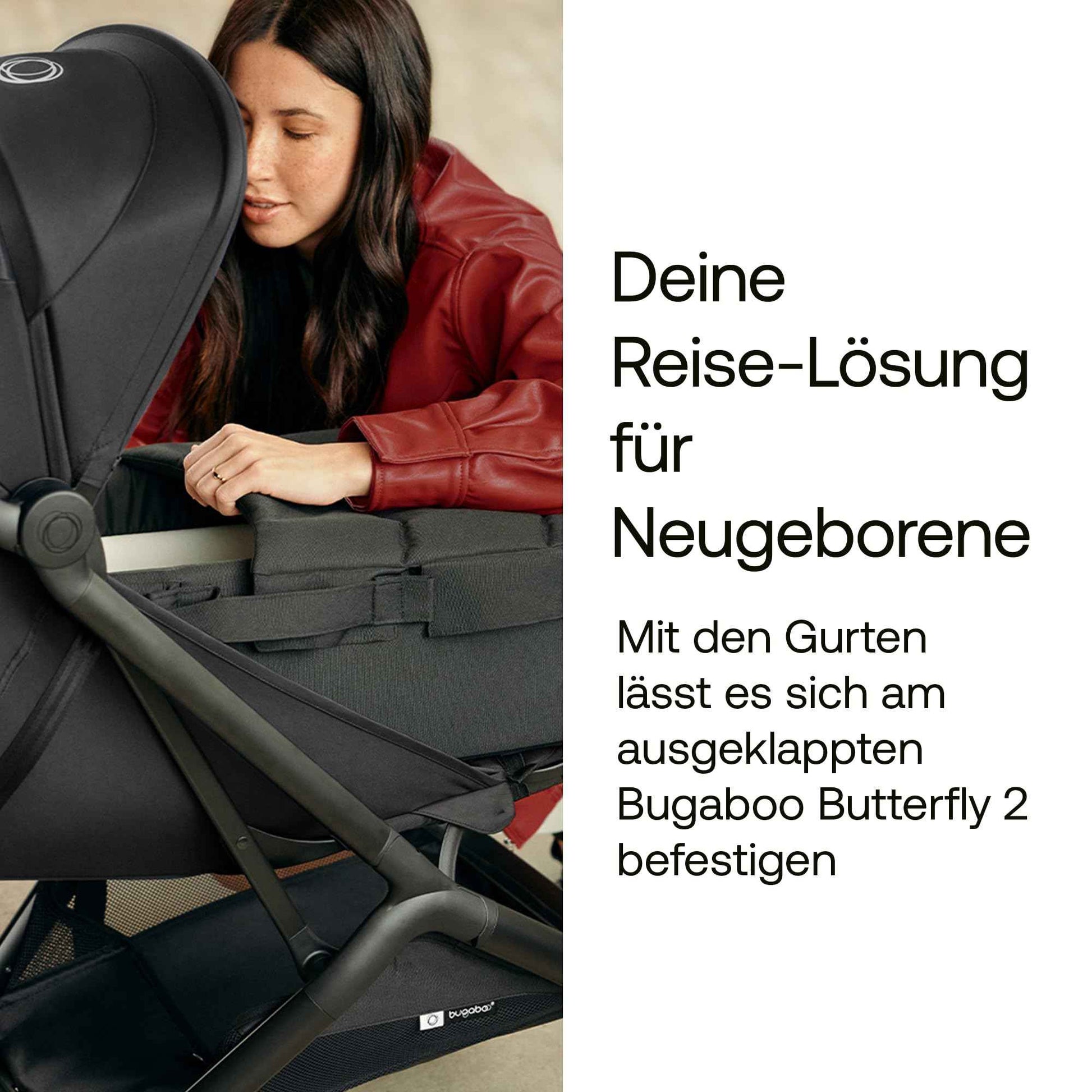 Bugaboo Babynest, tragbare Liegewanne mit Tragegurten Kinderwagen geeignet, entfalbar zu Einer Baumwollmatratze & Spielmatte, Flache Liegeeinheit ab Geburt – Desert Taupe
