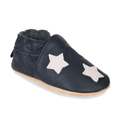 HMIYA Weiche Leder Krabbelschuhe Babyschuhe Lauflernschuhe mit Wildledersohlen für Jungen und Mädchen 0-6 Monate 6-12 Monate 12-18 Monate 18-24 Monate