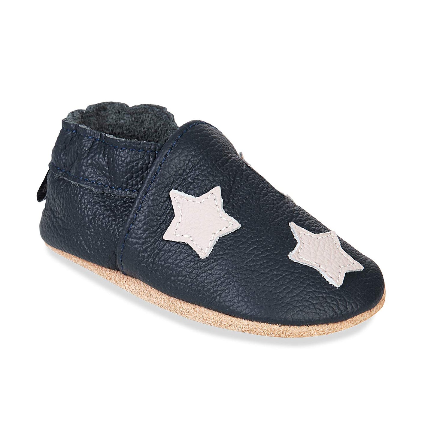 HMIYA Weiche Leder Krabbelschuhe Babyschuhe Lauflernschuhe mit Wildledersohlen für Jungen und Mädchen 0-6 Monate 6-12 Monate 12-18 Monate 18-24 Monate