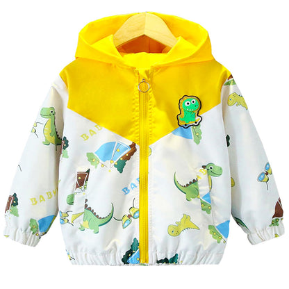 Amur Leopard Kinder Übergangsjacke Jungen Winddichte Mantel mit Kapuze Windjacke für Frühling Herbst