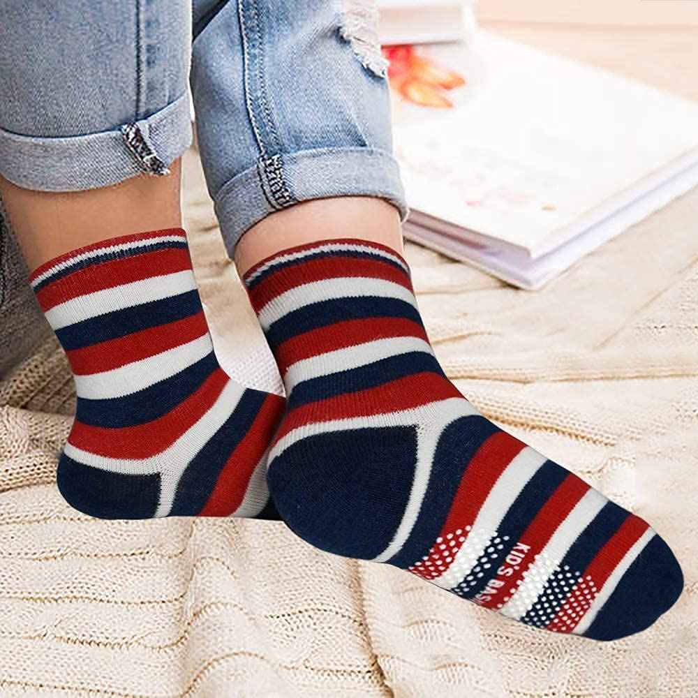 HYCLES Baby ABS Socks Children 0-7 Years 12 Pairs Stopper Socks Children Non-Slip Socks Child Boys Girls 23-26 27-30 Toddler Socks Baby