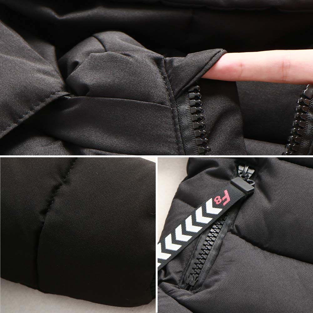Sxshun Boy's Winter Jacket with Removable Hood Thickened Outdoor Jacket Winter Coat Down Jacket