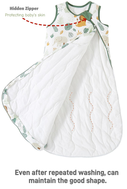 Chilsuessy Baby Sleeping Bag, 2.5 Tog, Winter Baby Sleeping Bag, Cotton, All-Year Sleeping Bag, Newborn Winter Sleeping Bag, 2.5 Tog/Lion Forest, 67 cm/0-6 Months