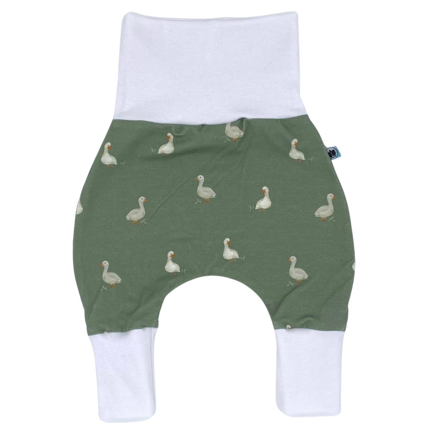 Baby Baggy Trousers, Handmade Cotton Jersey Grow Trousers, Sizes 50-74, 68-86, 92-104, Wide Waistband (Wild Life, 50-74)
