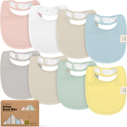 Baby Bibs for Boys &amp; Girls - 8-Pack Organic Cotton Teething Bibs - Baby Bibs for Girls &amp; Boys - Large Bibs for Infants, Toddlers (Wilderness) 