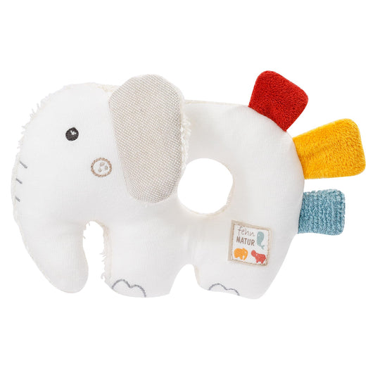 Fehn Baby Ring Greifling Lama - Kuscheltier Babyspielzeug mit Rassel - Motorikspielzeug für das spielerische Lernen - Plüschtier als Einschlafhilfe - Spielzeug für Babys & Kleinkinder ab 0+ Monaten