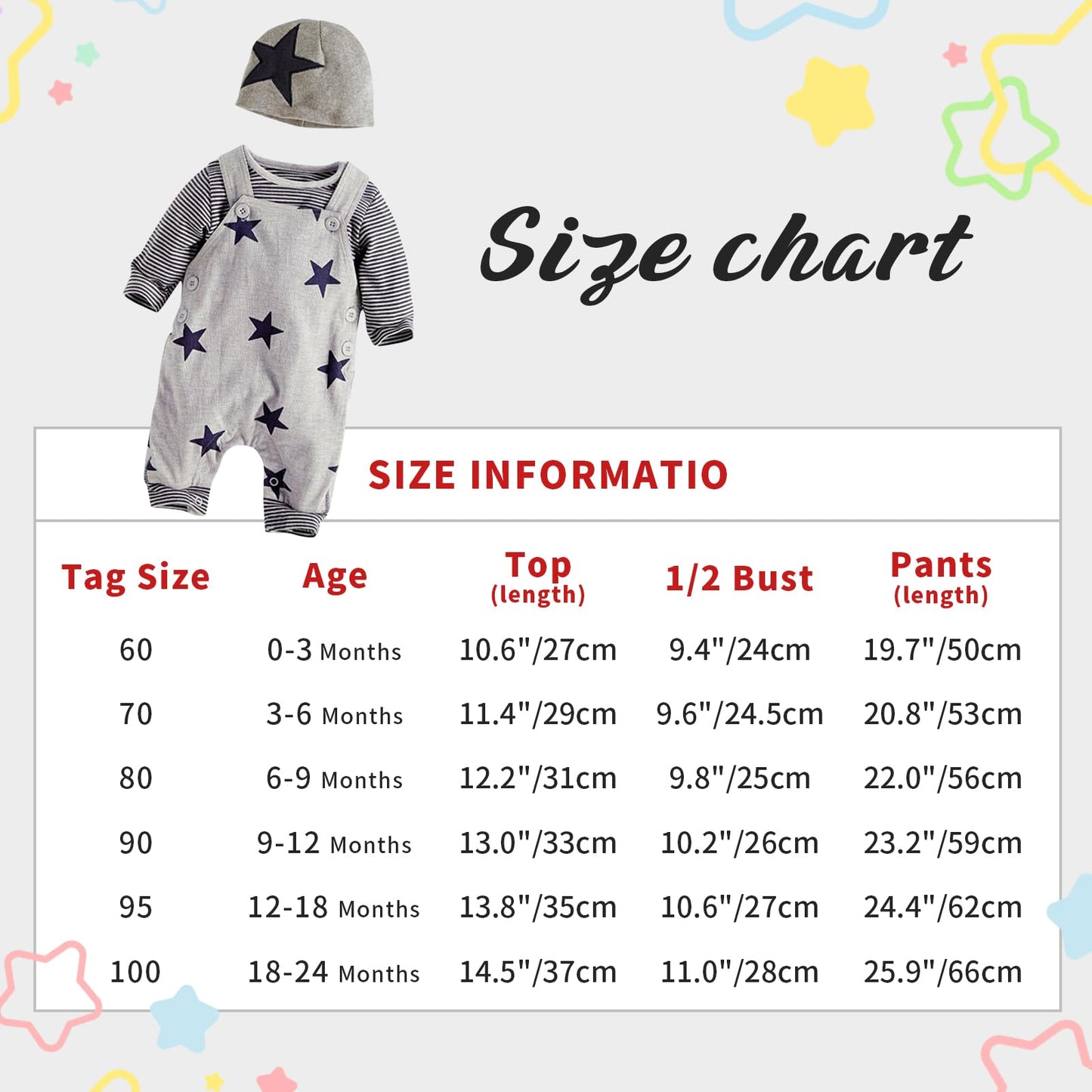 SFreeBo Baby Boys Clothing 3 Pieces Winter Baby Clothing Outfit Set Long Sleeve Cotton Striped Newborn Baby Clothing Boys 3-18 Months