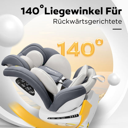 Miophy I-Size 360°drehbar Kindersitz, Gruppe 0+1/2/3, 0-12 Jahre, 40-150 cm, Baby Autositz mit isofix - Meloni2