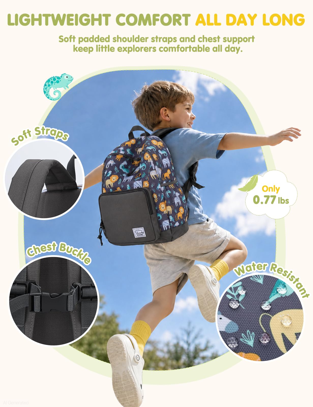 Rucksack für Mädchen, 4-6 Jahre, Schulrucksack mit Seitentaschen und Brustgurt, 127-Einhorn, one size, Niedlich