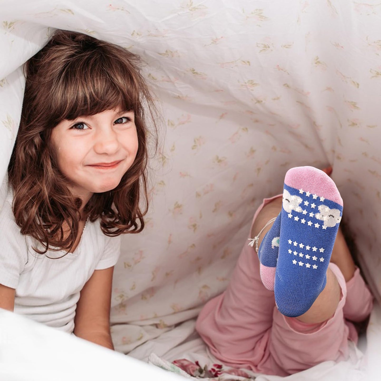 GRPSKCOS Stoppersocken Kinder 12 Paar ABS Socken Rutschfeste Socken Kleinkind Antirutschsocken für 1-7 Jahre Jungen Mädchen