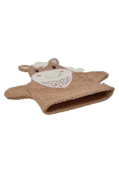 Sterntaler Sunny Horse Wash Mitts - Terry Cloth Baby Wash Mitt Made of Absorbent, Soft Cotton, Provides Fun Bathing and Showering - Baby and Children's Wash Cloth, Light Beige