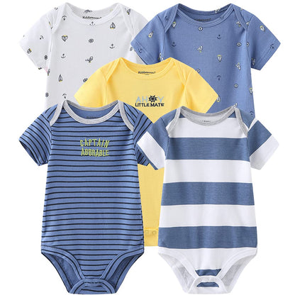 Kiddiezoom Baby-Body, Hose, Kleinkinder, Einteiler, Kleidung, Set, Outfits, für Jungen und Mädchen, Baumwollkappen, Kratzfäustlinge