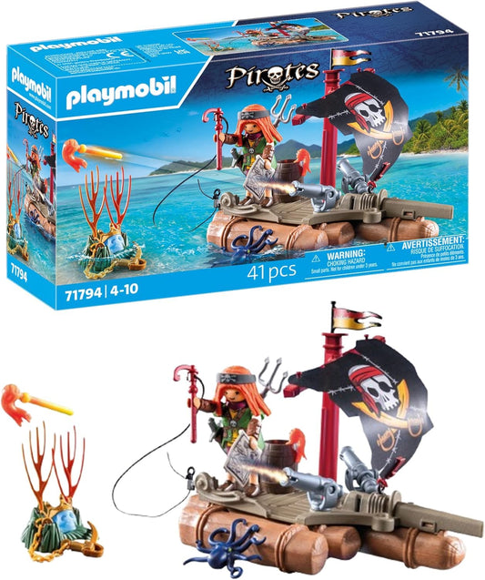 PLAYMOBIL Pirates 71794 Treasure Recovery on Pirate Raft Pirate Toy Pirate Figure Toy for Children from 4 Years