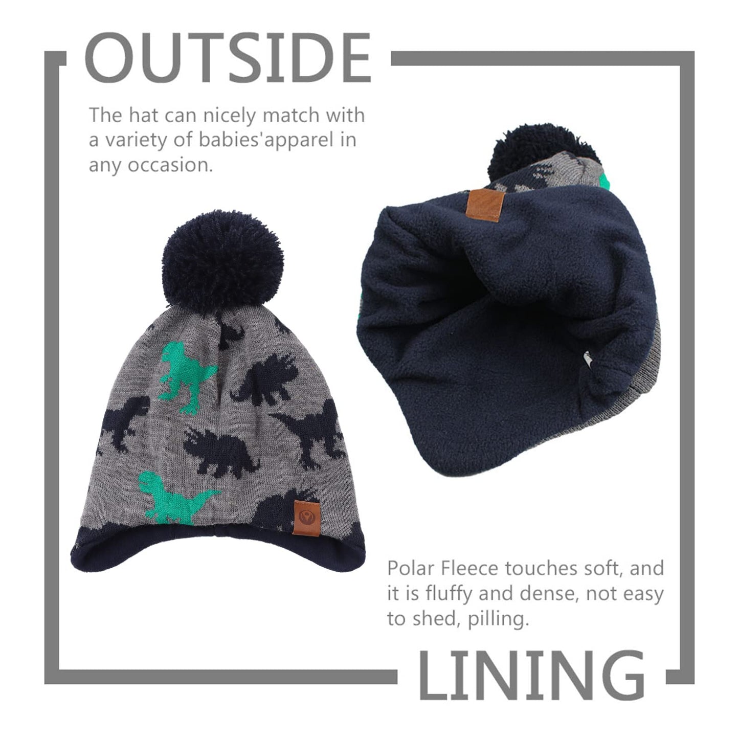 XIAOHAWANG Baby Strickmütze Winter Babymütze Junge Warme Kindermütze Junge Beanie Mütze Dicke Wintermütze für Herbst,Winter