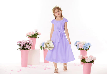 GRACE KARIN Mädchen Sommerkleid Elegantes Chiffon Prinzessinnen Langkleid Hochzeitsgast Abendkleid für Teenager-Mädchen 5-14 Jahre
