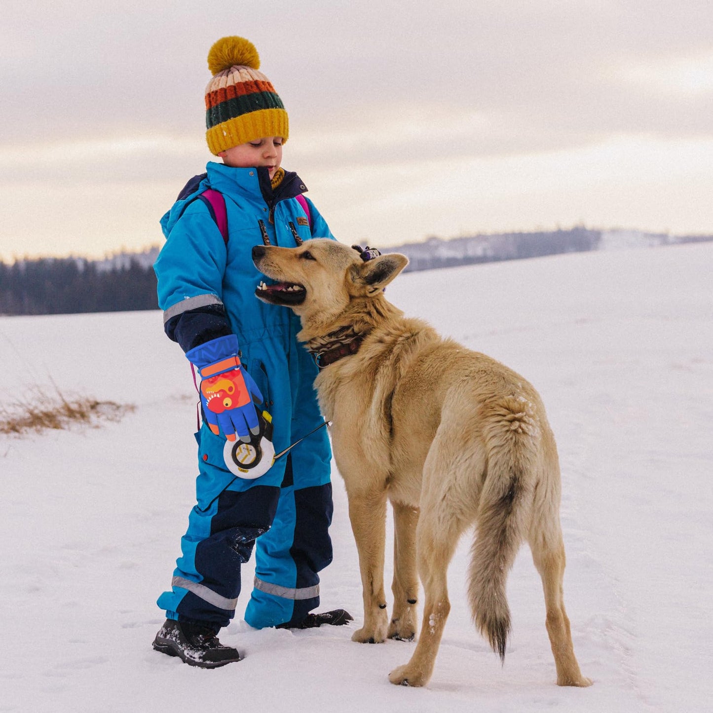 TRIWONDER Children's Ski Gloves, Thermal Fleece Gloves, Warm Winter Gloves for Boys and Girls