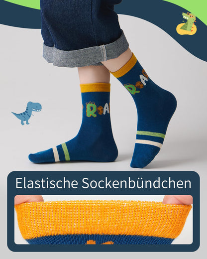 Kyopp 10 Paar Socken Kinder Mädchen und Jungen Funny Socken Lustig Animals Cotton Socken Crew Socks Winter/Sommer