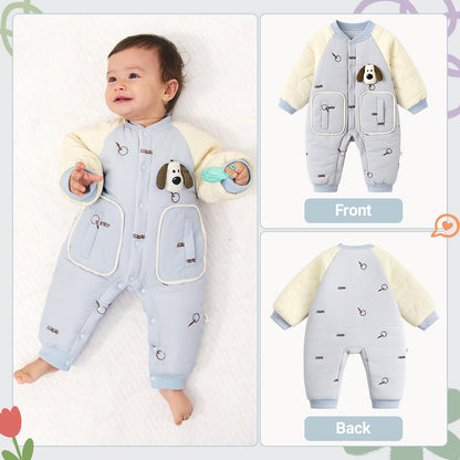 Baby Schneeanzug, weicher Strampler, Neugeborenen Winter Strampler, Herbst Winter Warm Overall, Winter Anzug für Kleinkinder, Mädchen, Jungen, 6-18 Monate