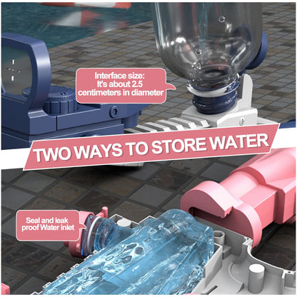 Elektrische Wasserpistole Sehr Stark Wassermaschinenpistole mit Wiederaufladbare Batterie Squirt Gun Wasser Spielzeug bis zu 20ft,Outdoor Water Gun Schießspiel für Erwachsene and Kinder (Blau)