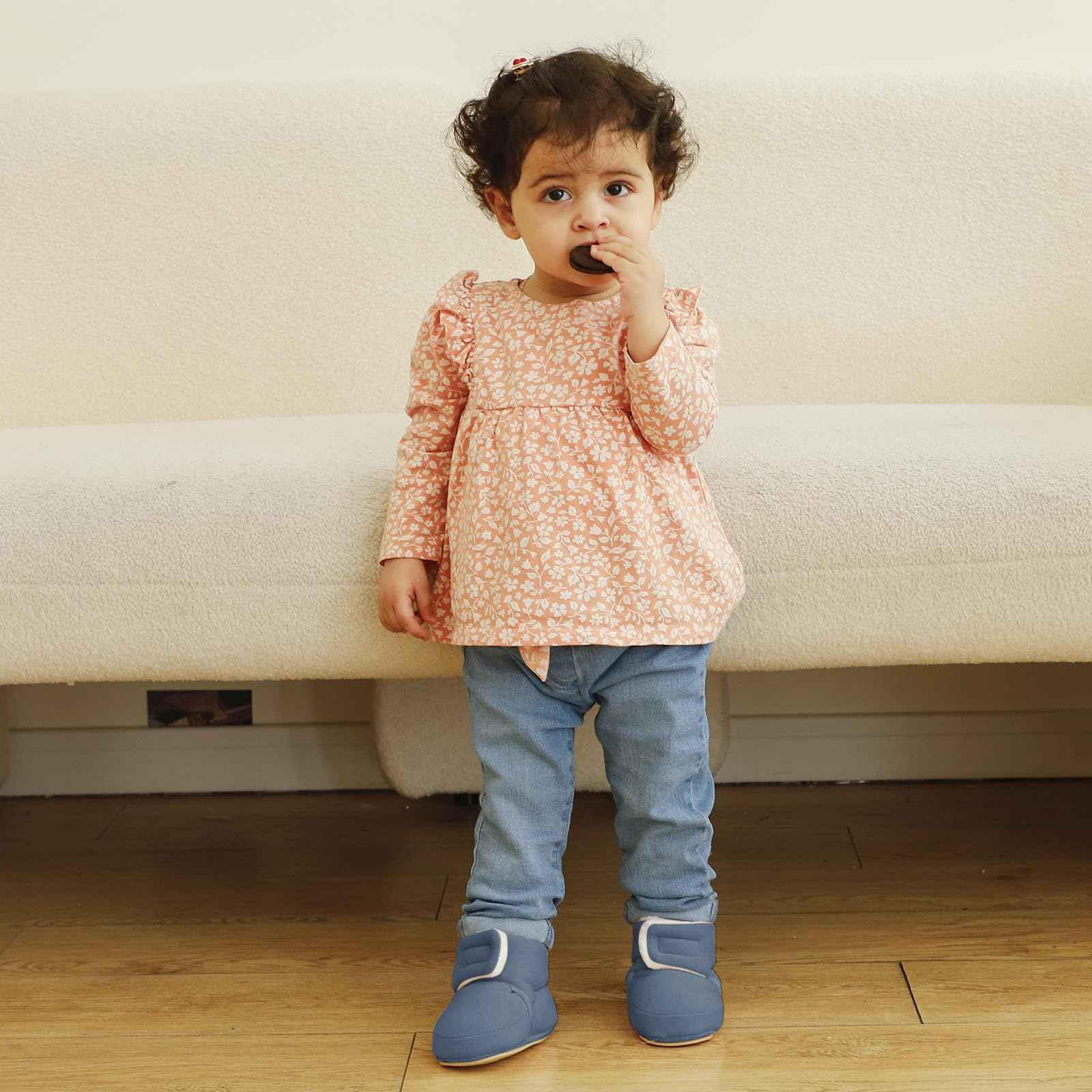 Unisex Baby Boys Girls Warm Winter Boots Rubber Sole Non-Slip Winter First Walking Shoes