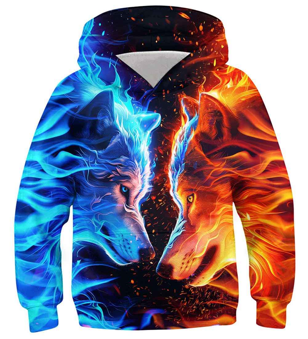 Fanient Children's / Boys’ / Girls’ Hoodies, 3D Print, Vivid Animal Cartoon Graphic Sweatshirt, Pocket Pullover Hoodie for 6-16 Years