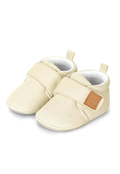 Sterntaler Krabbelschuhe uni - Baby Schuhe aus Canvas mit Klettverschluss - Baby und Kleinkind Hausschuh - aufgenähte Sternen Sohle rutschfest - Unisex Sneaker mit Jersey Futter - steingrün