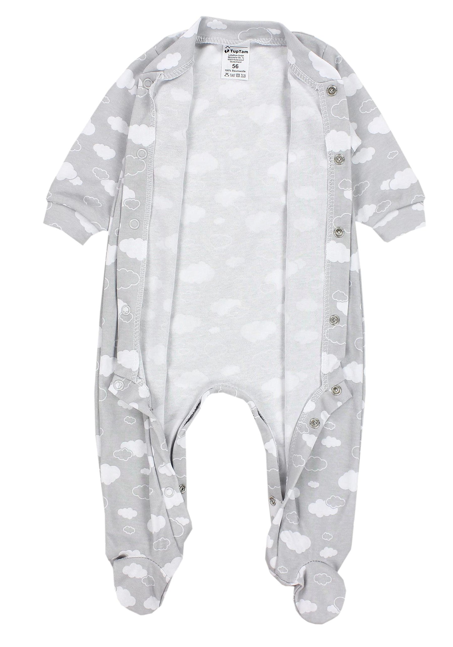 TupTam Baby Mädchen Schlafstrampler mit Fuß 3er Pack
