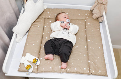 Wickelauflage Wickelunterlage aus Baumwolle 75x72 cm - Weich und waschbar Wickelunterlage für Babys Wickelmatte aus Stoff für Wickeltisch Wickelkommode oder Waschmaschine 75 x 72 Wilde Rose