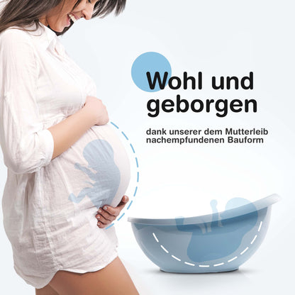 BabybeFun Baby Badewanne mit Badewanneneinsatz für Neugeborene [Testsieger] Rutschfeste Babybadewanne für Babys und Kleinkinder [0-12 Monate] Babywanne für Dusche Badewanne Weiß