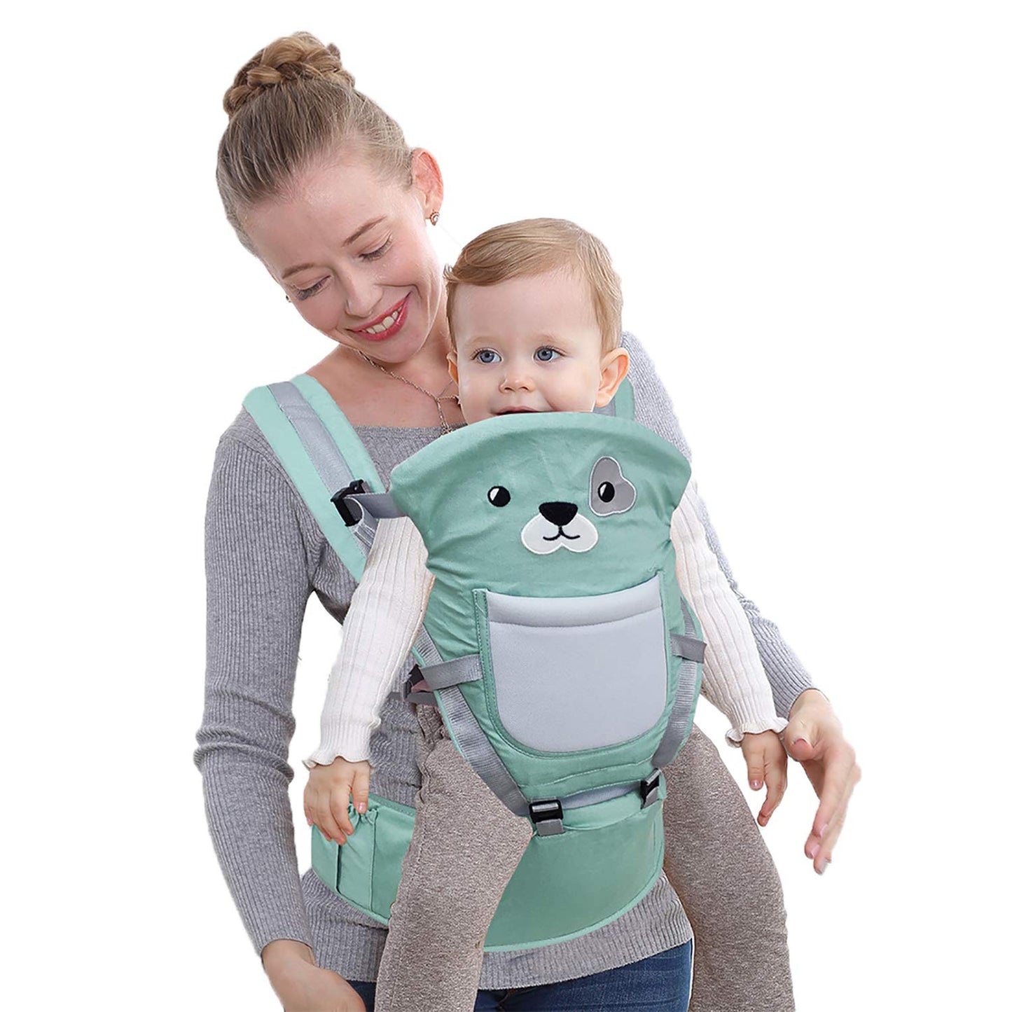 Rufun Babytrage Tiermuster Hüftsitz Ergonomisch für Neugeborene Vorne und Hinten