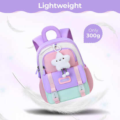 Tanou Backpack Nursery for Girls, Ultra Light Nursery Backpack Girls, Cute Nursery Backpack with Chest Strap for Preschool Nursery, purple, childish