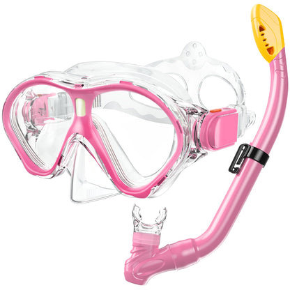 Gintenco Schnorchelset Kinder, Taucherbrille Kinder mit Schnorchel Anti-Fog Panorama-Weitsicht, Anti-Leck schnorchelmaske,Tauchmaske für Schwimmen Schnorcheln 4-16 Jahre