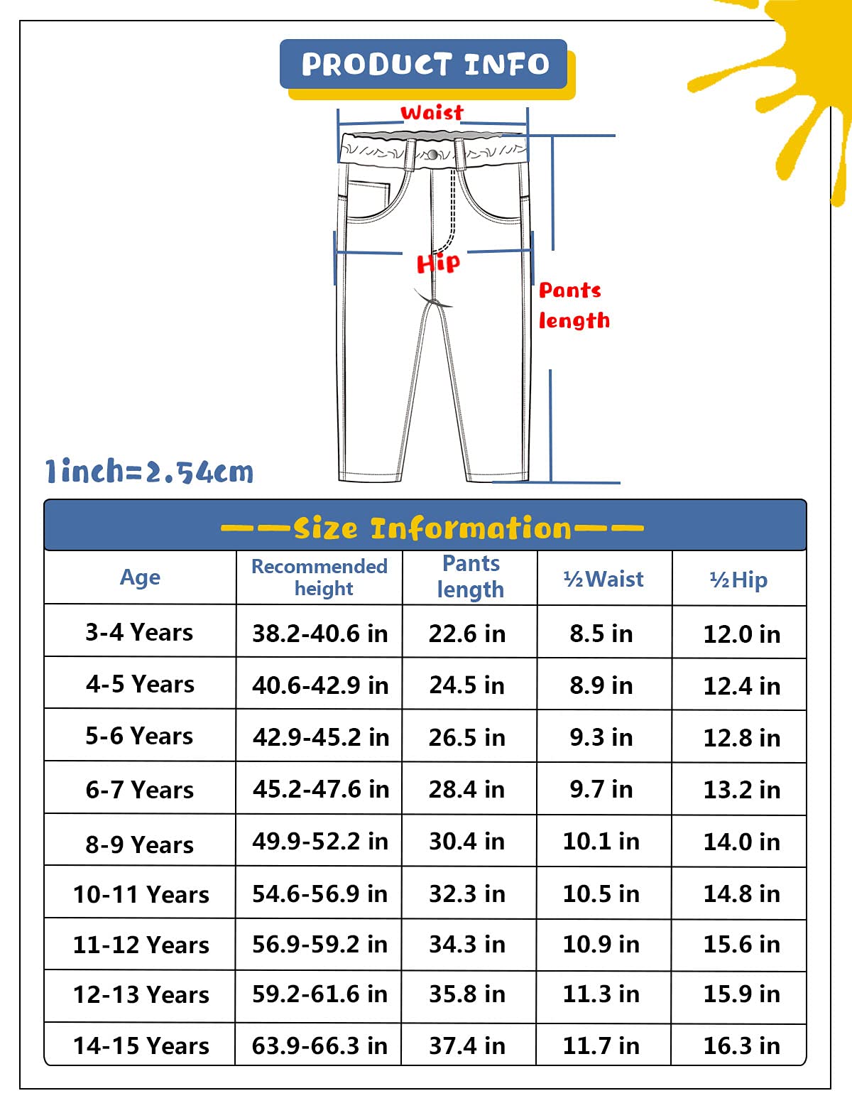 KIDSCOOL SPACE Girls Jeans Split Hem with RAL Edges Elastic Waist in High Elastic Wide Leg Denim Pants