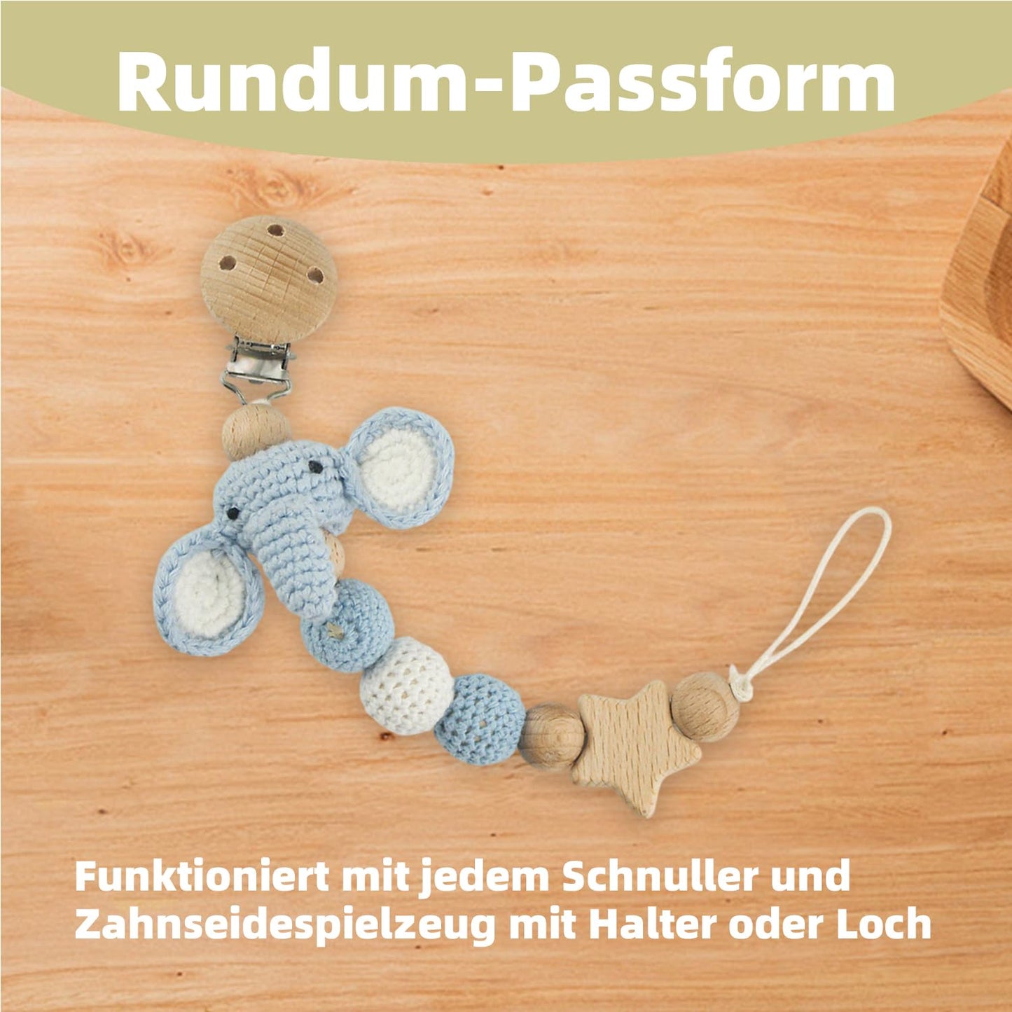 2 Stück Handgemachte Tier Design Schnullerkette Cup Catcher BPA-frei Sicherheitsgurt für Verstellbarer Kinderwagenkette zum Aufhängen von Trinkbecher Halteriemen für Kinderwagen