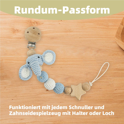 2 Stück Handgemachte Tier Design Schnullerkette Cup Catcher BPA-frei Sicherheitsgurt für Verstellbarer Kinderwagenkette zum Aufhängen von Trinkbecher Halteriemen für Kinderwagen