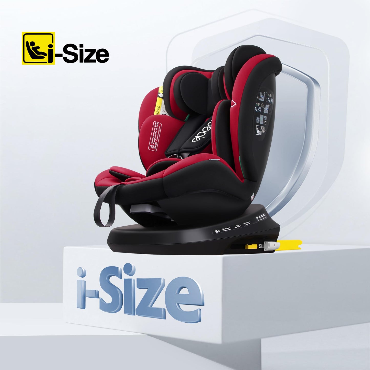 Reecle 360 Drehbar i-Size Kindersitz mit ISOFIX 40-150 cm (0-36 kg) Reboarder, ab Geburt -12 Jahre, ECE R129 - Meloni2