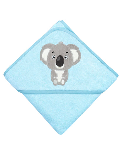 LAYNENBURG Premium Kapuzenhandtuch Baby - Badehandtuch aus 100% Baumwolle - Oeko TEX - Handtuch mit Kapuze für Neugeborene & Kinder - Badetuch, Babyhandtuch Mädchen, Jungen (Waschbär 80 x 80cm)